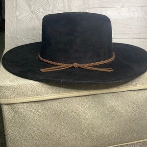Black Fedora Wide Brim Hat